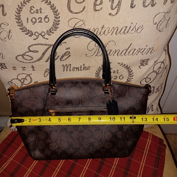 New Coach Prairie Satchel In Signature Canvas Brown/Black Style B2157- F79998 - Picture 10 of 16